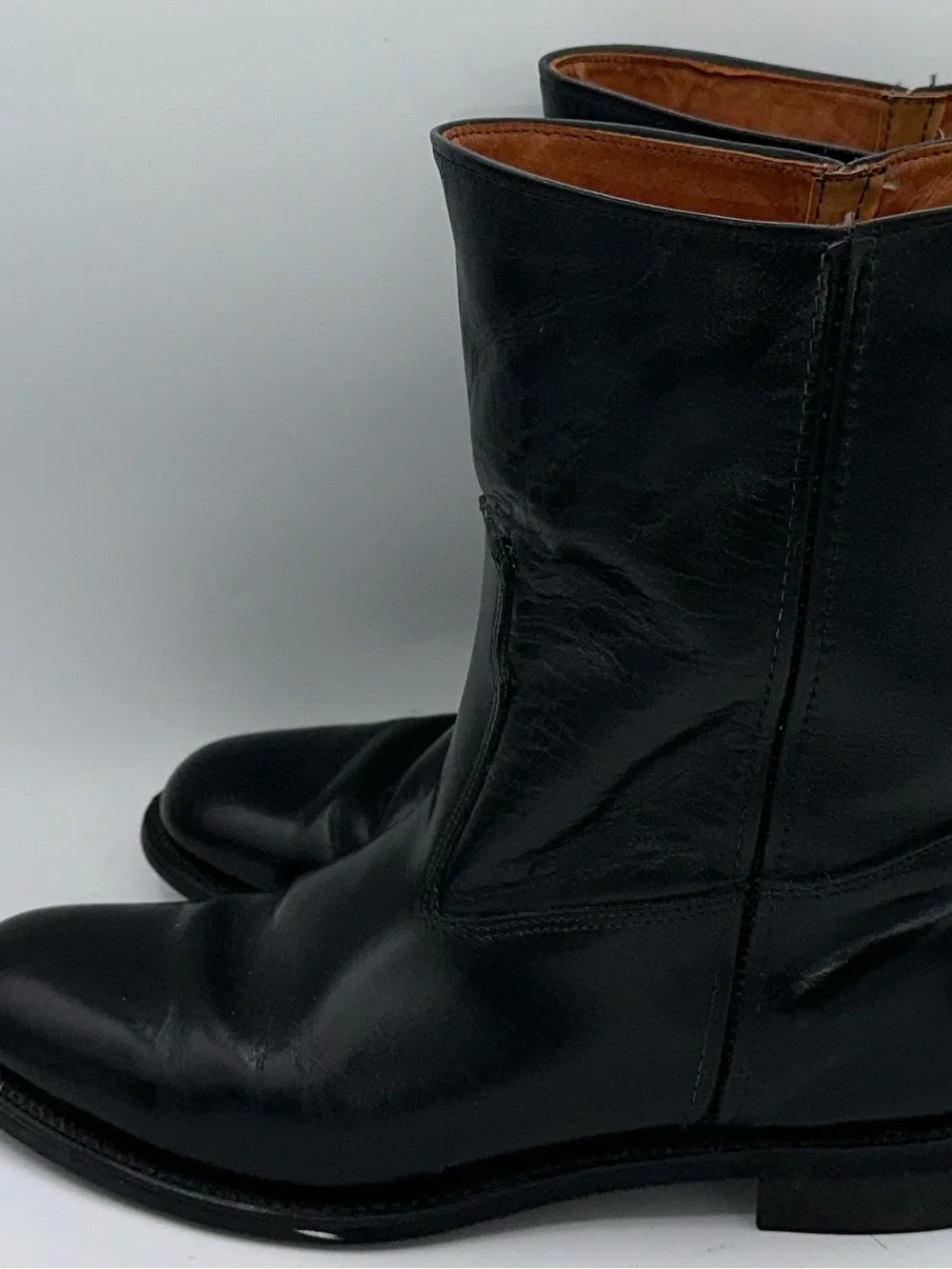 Bates Floataways Mid Calf Boots Tactical 9.5 Black Leather Pull On Vintage  AA23